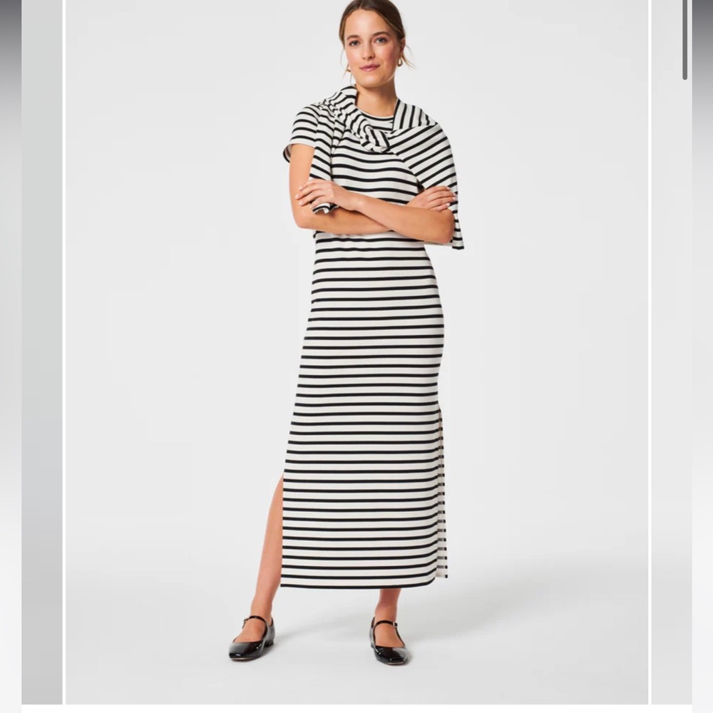 EUC SPANX Air Essentials Striped Maxi Dress